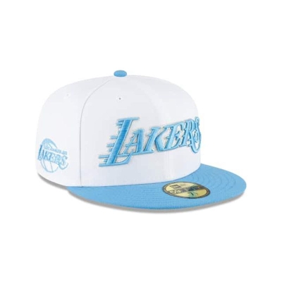 White Los Angeles Lakers Hat - New Era NBA City Edition 59FIFTY Fitted Caps USA6108729